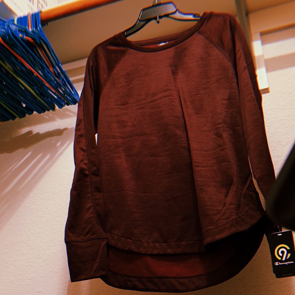 Women’s Maroon, Champion Crew Neck, Workout Shirt